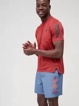 Image of adidas Train 365 3 Stripe T-Shirt - Red, Red Size M Men