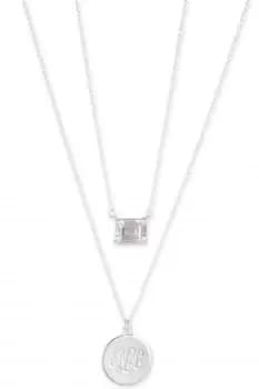 Image of Ladies Lauren Ralph Lauren Double Pendant Stone/Script Necklace 14N00222