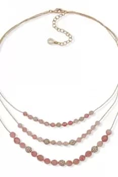Image of Ladies Anne Klein Jewellery NK 16" 3ROW FRONTAL-GLD/CHERRY/CRY Necklace 01N00236