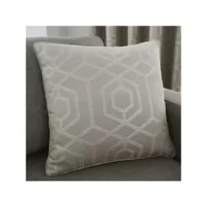 Image of Curtina Camberwell Print Filled Cushion, Stone, 43 x 43 Cm