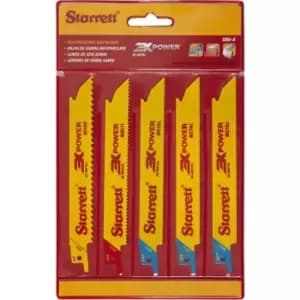 Image of Starrett Assorted Reciprocating Saw Blades - 152mm (5 Pack) (SA290)