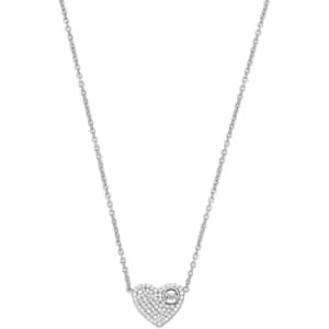 Image of Michael Kors Sterling Silver Pave Heart Necklace