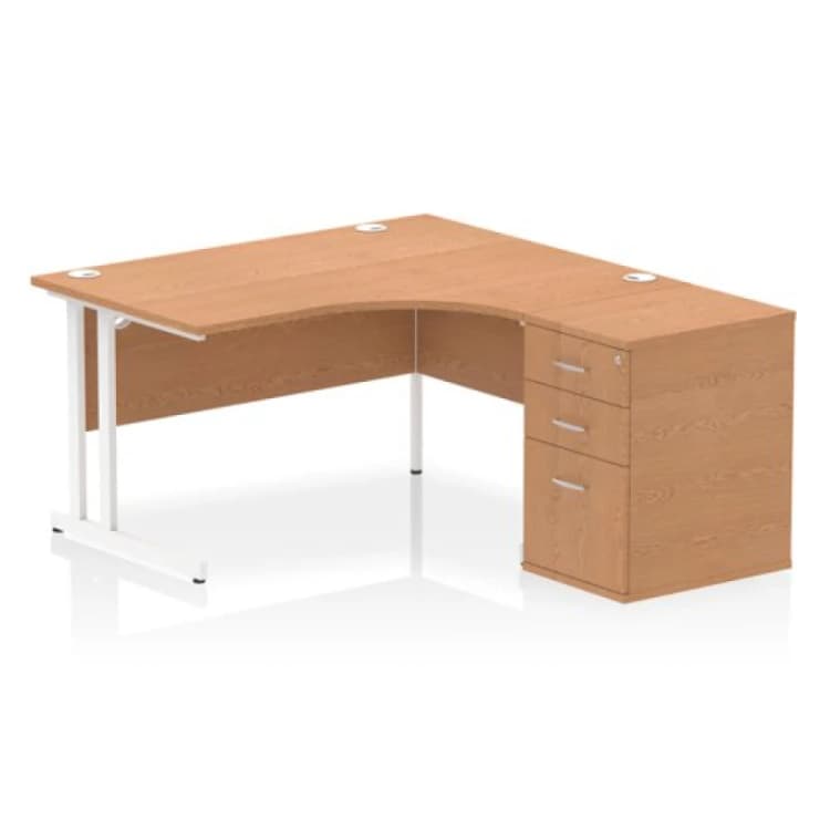 Image of Dynamic Office Solutions Impulse 1400mm Cantilever Right Crescent Desk Workstation I004260