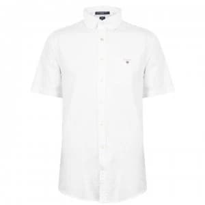 Image of Gant Short Sleeve Oxford Shirt - White 110