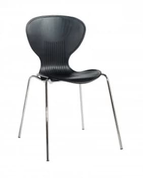Image of Sienna one piece shell Room pack of 4 With Chrome Legs - Black