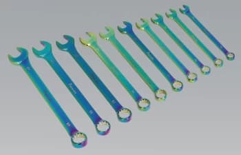 Image of Sealey AK6308 Combination Spanner Set 10pc Metric Titanium Coated
