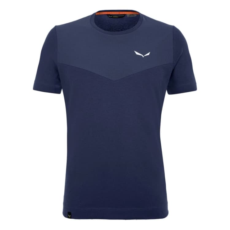 Image of Salewa Mens Lavaredo Hemp Short-Sleeve Performance T-Shirt Navy Blazer male Large