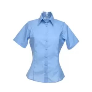 Image of Kustom Kit Womens/Ladies Short Sleeve Business/Work Shirt (10) (Light Blue)