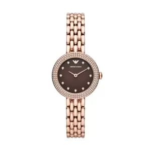 Image of Emporio Armani Womens Two-Hand Rose Gold-Tone Stainless Steel Watch - Rose Gold