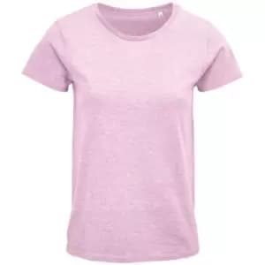 Image of SOLS Womens/Ladies Crusader Heather Organic T-Shirt (S) (Pink)