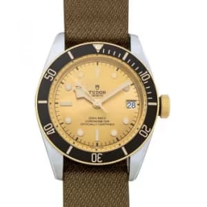 Image of Black Bay S&G Automatic Champagne Dial Brown Strap Mens Watch