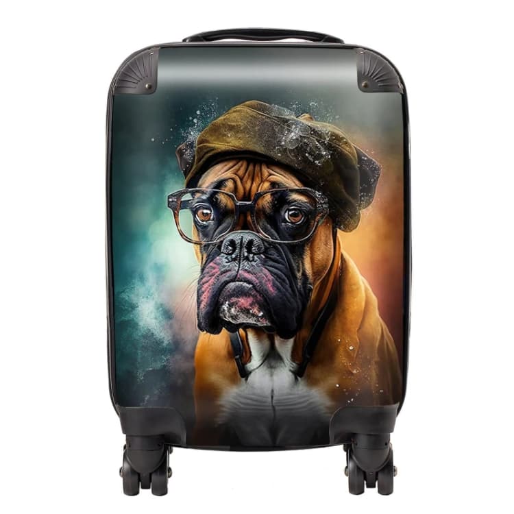 Image of Warren Reed Designer Boxer Dog Splashart Suitcase - Cabin
