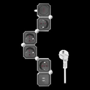 Image of LogiLink Outlet Strip, 4 safety sockets, snake-shaped, 2x USB-A,...