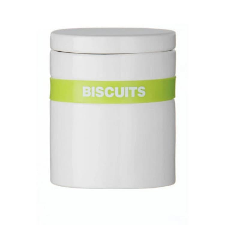 Image of Interiors by Premier Lime Silicone Band Biscuit Jar White