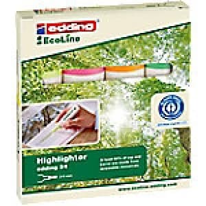 Image of edding Highlighter EcoLine 24 Neon Yellow / Neon Pink / Neon Light Green / Neon Light Blue Pack 4