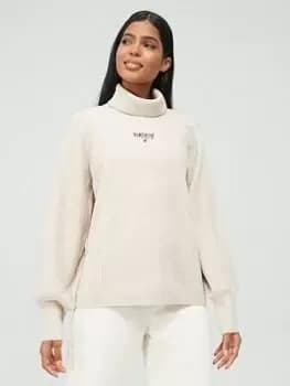 Image of Tommy Jeans Relaxed Lofty Turtle Sweater - Cream, Size XS, Women