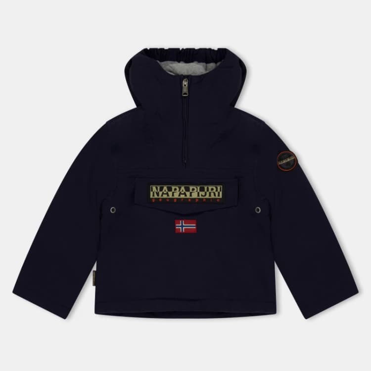 Image of Napapijri Kids Napa Rainforest Waterproof Half-Zip Rain Anorak Blue Marine 176 male 6Y