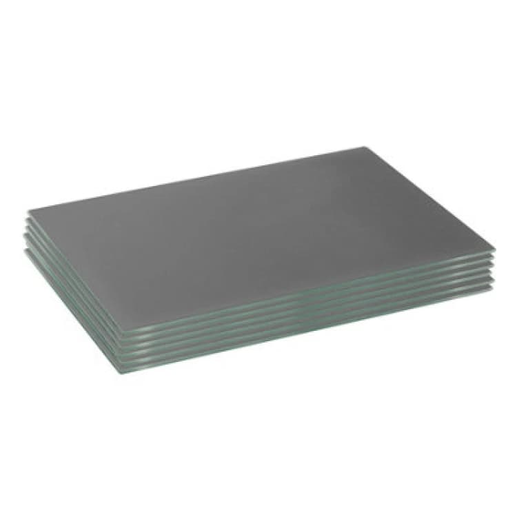 Image of Harbour Housewares 6X Glass Placemats - 40 X 30Cm - Grey - Dining Table Place Mats Tabletop Protector For Kitchen Worktops