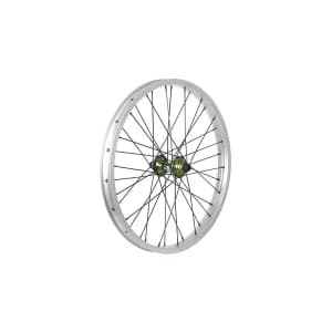 Image of Savage Portal Double Wall Front BMX WheelSilver/Green