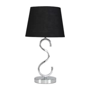 Image of Cabonna Chrome Touch Table with Black Aspen Shade