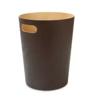 Image of Wooden Waste Paper Bin Brown M&W