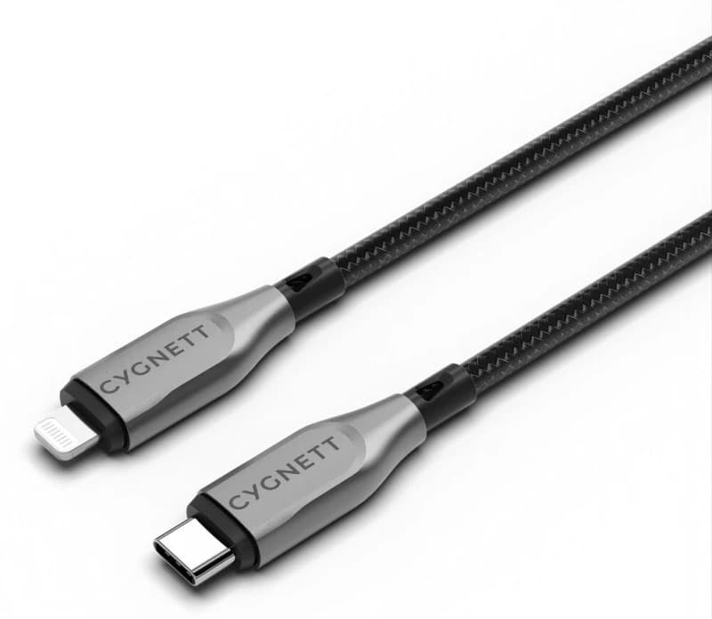 Image of Cygnett Armoured Lightning To USB-C Cable - 50cm - Black