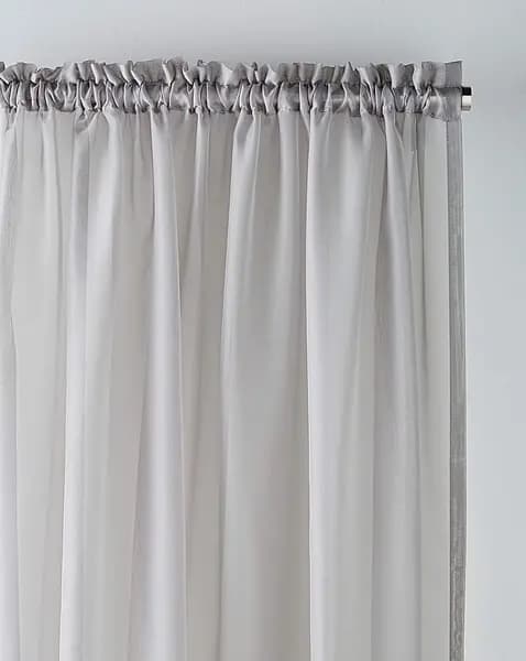 Image of Pair of Crystal Plain Voiles Silver 145X122 OH14516