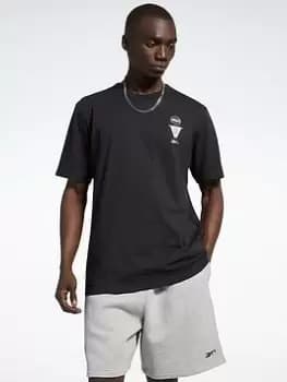 Image of Reebok City League Short Sleeve T-Shirt, Black Size M Men
