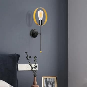 Image of Halka - 3936 Gold Black Wall Lamp