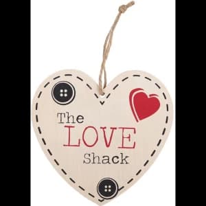 Image of The Love Shack Hanging Heart Sign