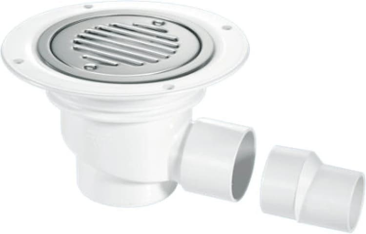 Image of McAlpine TSG1SS-SL-SC 75mm Water Seal Gully with Horizontal Outlet for Sheet Flooring White