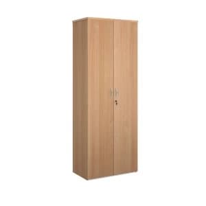Image of Dams Lockable Cupboard with One Fixed and Four Adjustable Shelves 2140mm - Beech