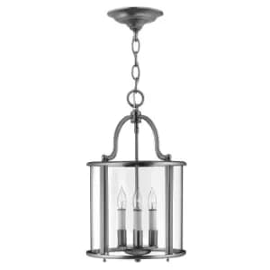 Image of 4 Bulb Ceiling Pendant Light Fitting Pewter LED E14 60W Bulb