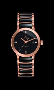 Image of Rado Centrix Automatic Diamonds Womens watch - Water-resistant 3 bar (30 m), Stainless steel / PVD, black