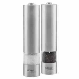 Image of Cooks Professional Electric Automatic Salt & Pepper Mill Set Stainless Steel