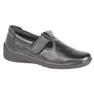 Image of Mod Comfys Womens/Ladies Softie Leather T-Bar Leisure Shoes (8 UK) (Black)