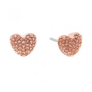 Image of Michael Kors Brilliance Rose Gold Plated Heart Earrings MKJ6320791