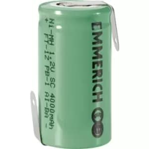 Image of Emmerich SUB C ZLF Non-standard battery (rechargeable) Sub-C Z solder tab NiMH 1.2 V 4000 mAh