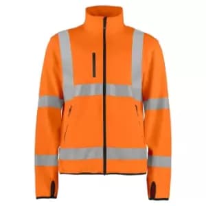 Image of Projob Mens Light High-Vis Soft Shell Jacket (XL) (Orange/Black)