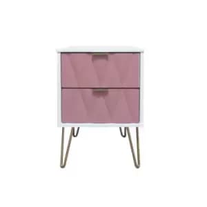Image of Ice 2 Drawer Bedside Table - Pink