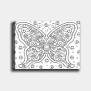 Image of MANDALA12 White Black Decorative Canvas Painting