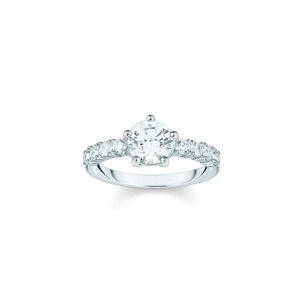 Image of Thomas Sabo Sterling Silver Sterling Silver White Zirconia Solitaire R
