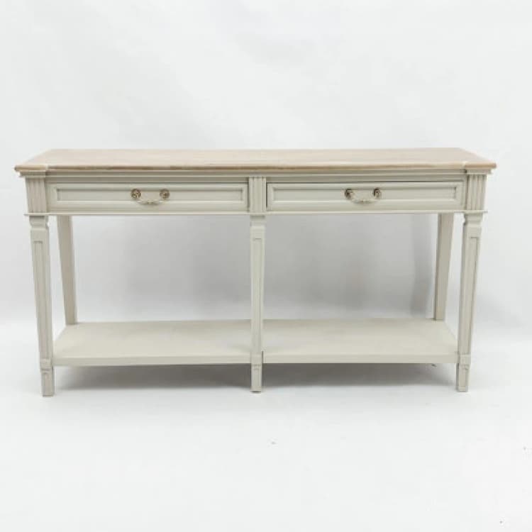 Image of Minster 2 Drawer Side Table - Wood - L40 X W150 X H78 Cm