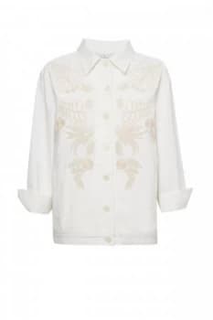 Image of French Connection Elba Denim Oversized Jacket Ecru