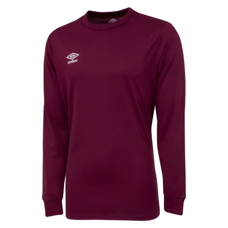 Image of Umbro Umbro Men Club Long-Sleeved Jersey in Burgundy Size: large Burgundy L Male 5063425381944