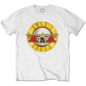 Image of Guns N' Roses - Classic Logo Mens XX-Large Short Sleeve T-Shirt - White