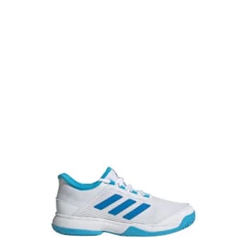 Image of adidas Adizero Club Tennis Shoes Kids - Cloud White / Blue Rush / Sky