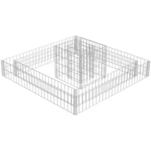 Image of Vidaxl - Gabion Planter Galvanised Steel 120x120x20 Silver