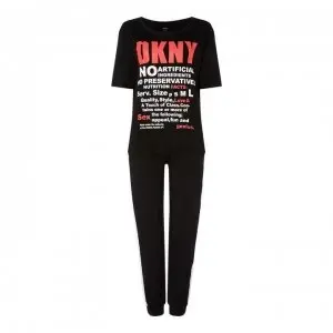 Image of DKNY Side Panel Jogger Pyjama Set - 006 BLACK