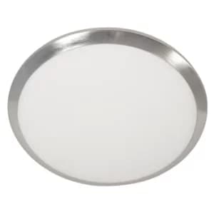 Image of Ceiling And Wall Flush Ceiling Light Steel Brushed, Glass Matt